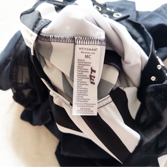 Black and White Striped Kids Dance Costume - Picture 3 of 6